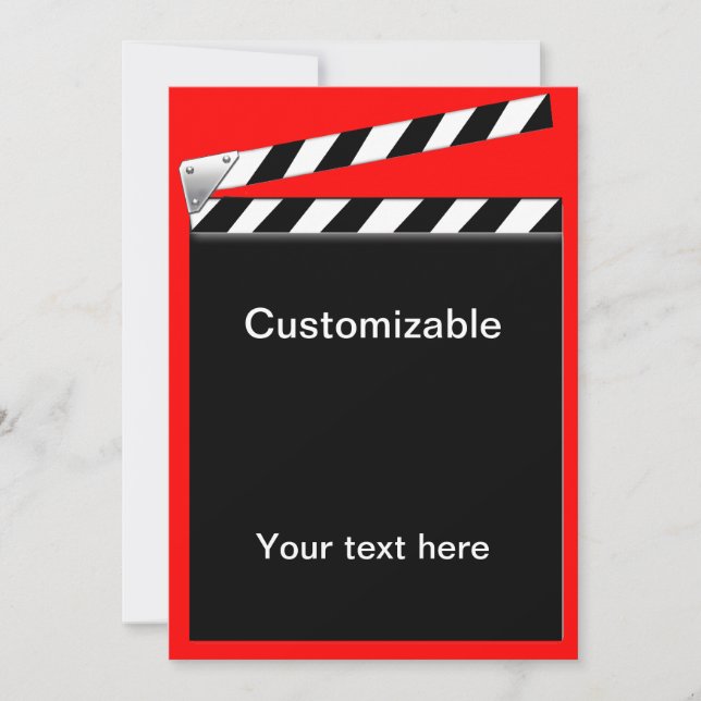 Carte Hollywood Clapper Personnalisable (Devant)