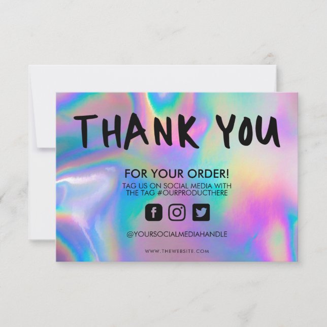 Carte Holographique Couleur Maj Merci Média Insertion (Devant)