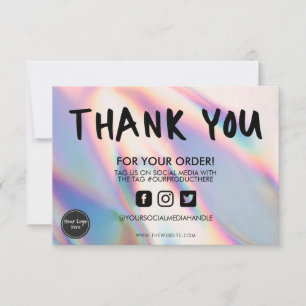 Carte Holographique Couleur Maj Merci Média Insertion