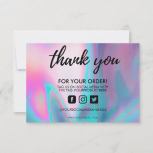 Carte Holographique Couleur Maj Merci Média Insertion