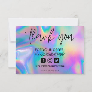 Carte Holographique Couleur Maj Merci Média Insertion