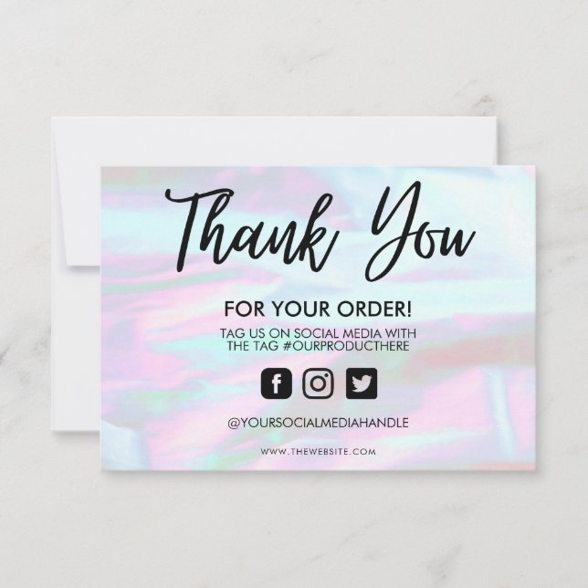 Carte Holographique Couleur Maj Merci Média Insertion (Devant)