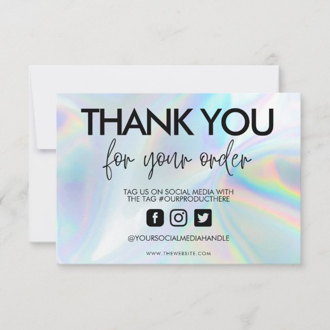 Carte Holographique Couleur Maj Merci Média Insertion (Devant)