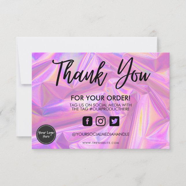 Carte Holographique Couleur Maj Merci Média Insertion (Devant)