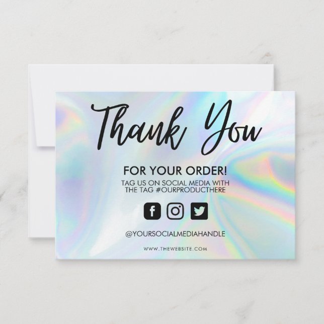 Carte Holographique Couleur Maj Merci Média Insertion (Devant)
