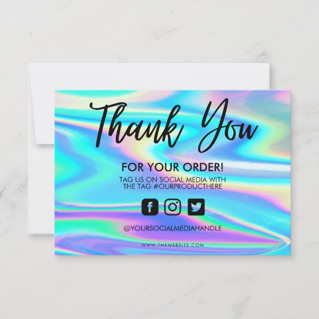 Carte Holographique Couleur Maj Merci Média Insertion (Devant)