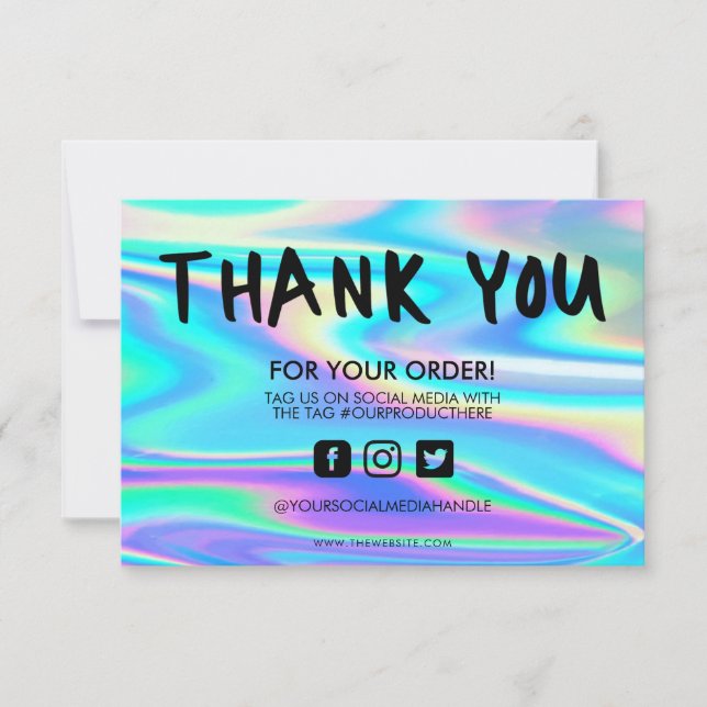 Carte Holographique Couleur Maj Merci Média Insertion (Devant)