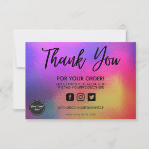 Carte Holographique Couleur Maj Merci Média Insertion