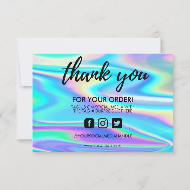 Carte Holographique Couleur Maj Merci Média Insertion (Devant)