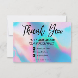 Carte Holographique Couleur Maj Merci Média Insertion