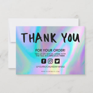 Carte Holographique Couleur Maj Merci Média Insertion