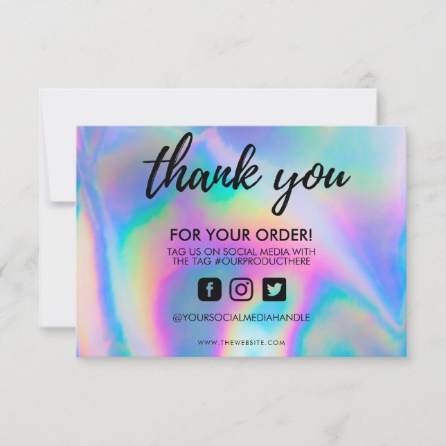 Carte Holographique Couleur Maj Merci Média Insertion (Devant)