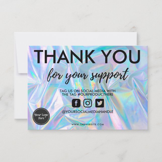 Carte Holographique Merci Média Insertion (Devant)