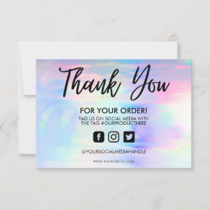 Carte Holographique Pastel Merci