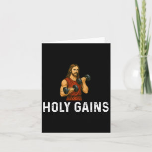Carte Holy Gains Church God - Poids Lifting Fitness Bod