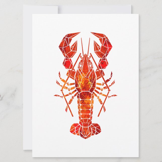 Carte Homard polygonal rouge (Devant)