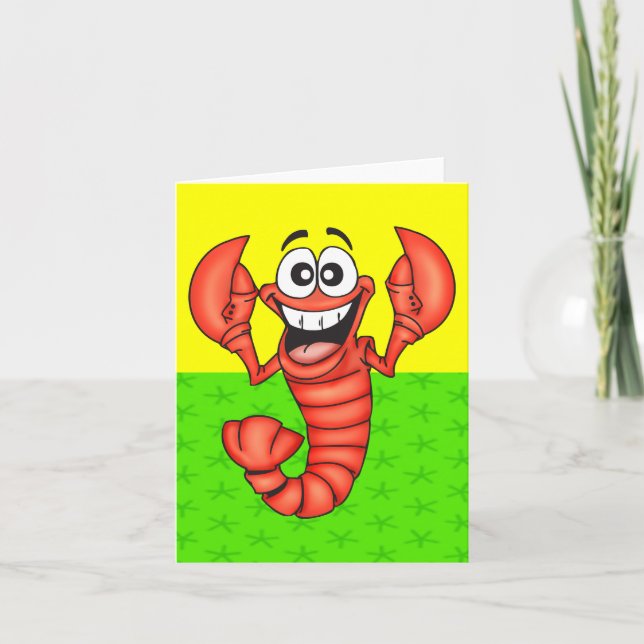 Carte Homard souriant drôle (Devant)