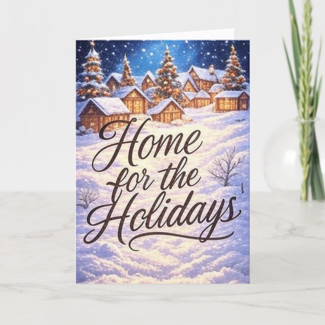 Carte 'Home for the Holidays' Folded Greeting Card (Devant)