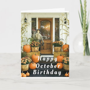 CARTE HOMESPUN ACCUEILLIR *HEUREUSE OCTOBRE ANNIVERSAIRE