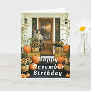CARTE HOMESPUN ACCUEILLIR *HEUREUX NOVEMBRE ANNIVERSAIRE