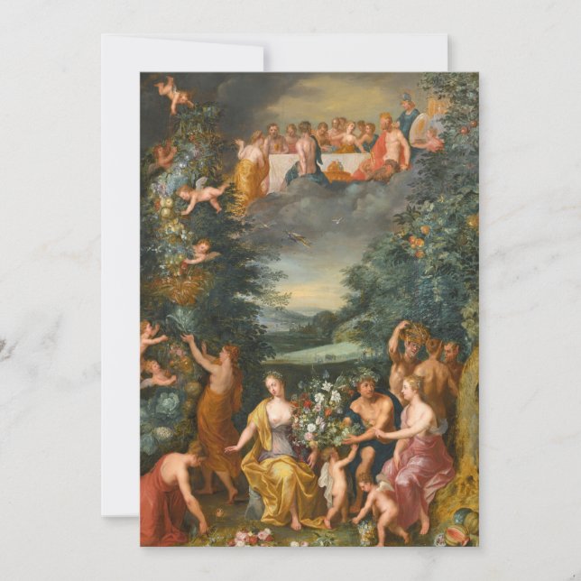 Carte Hommage à la déesse Flora, Fête des Dieux (Devant)