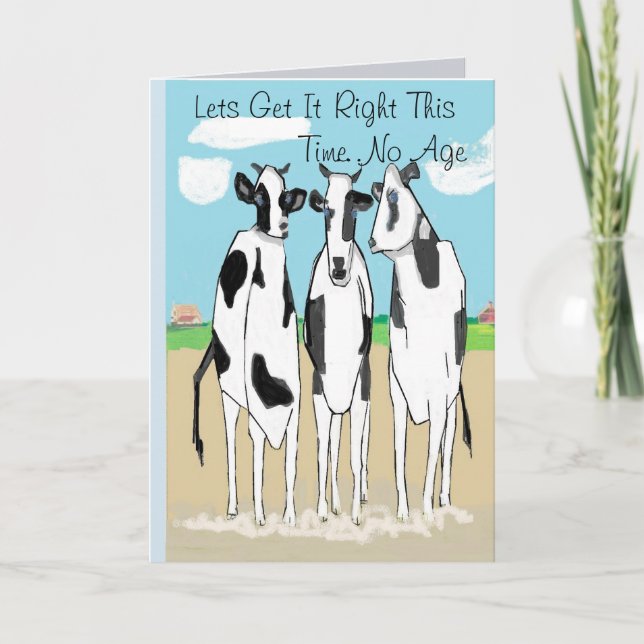 Carte Hommage d'anniversaire au trio des vaches (Devant)