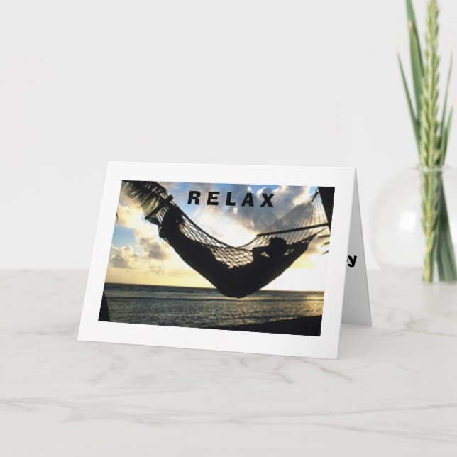 CARTE **HOMME À HAMMOCK***-DÉTENDEZ-VOUS ET PROFITEZ DE  (Devant)