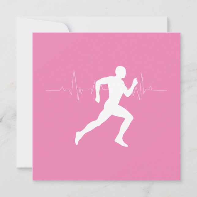 Carte Homme coureurs Silhouette sur Arrière - plan rose (Devant)