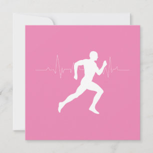 Carte Homme coureurs Silhouette sur Arrière - plan rose