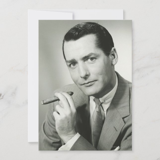 Carte Homme d'affaires Fumer le cigare (Devant)