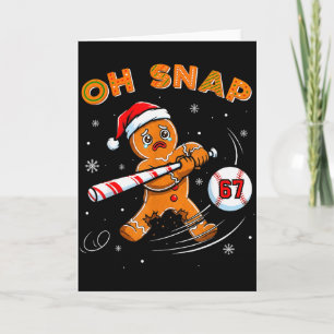 Carte Homme en pain d'épices drôle Oh Snap 67 Baseball M