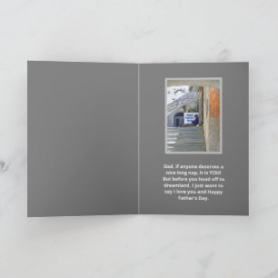 CARTE HOMME EN TRAIN DE FAIRE UNE SIÈSTE/JOYEUSE FÊTE DE