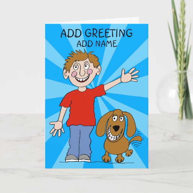 Carte Homme et son meilleur ami Anniversaire (Devant)