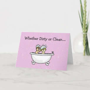 Carte Homme/Femme dans la baignoire