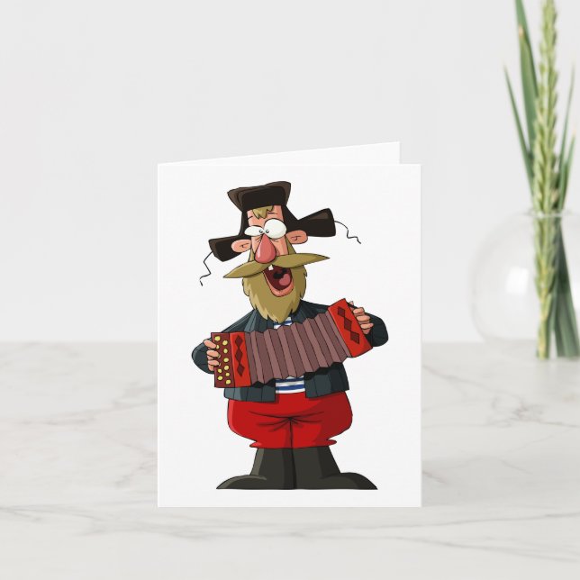 Carte Homme Jouant L'Accordion (Devant)