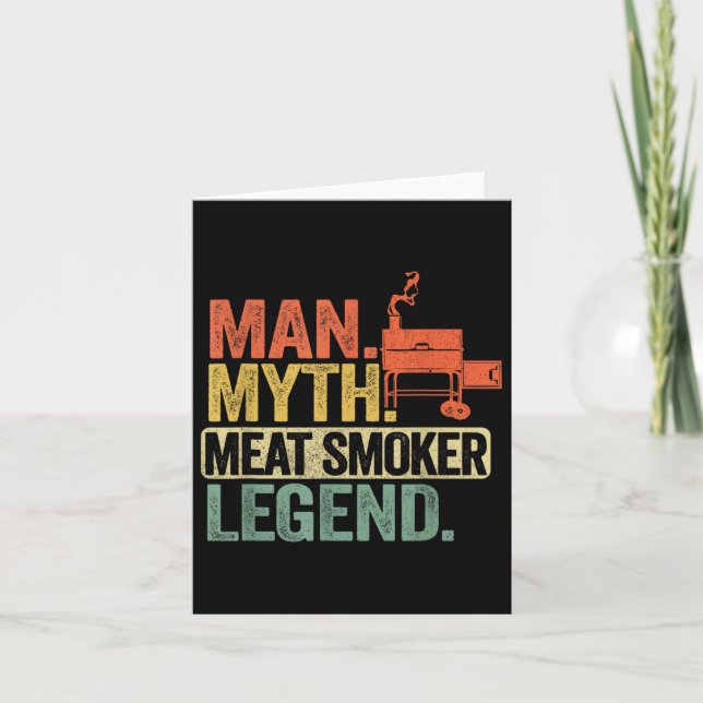 Carte Homme Mythe Viande Fumeur Légende Papa Grillfather (Devant)