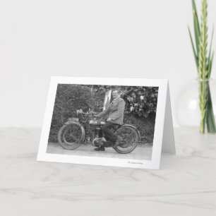 Carte Homme sur le Vieux B.S.A. Moto