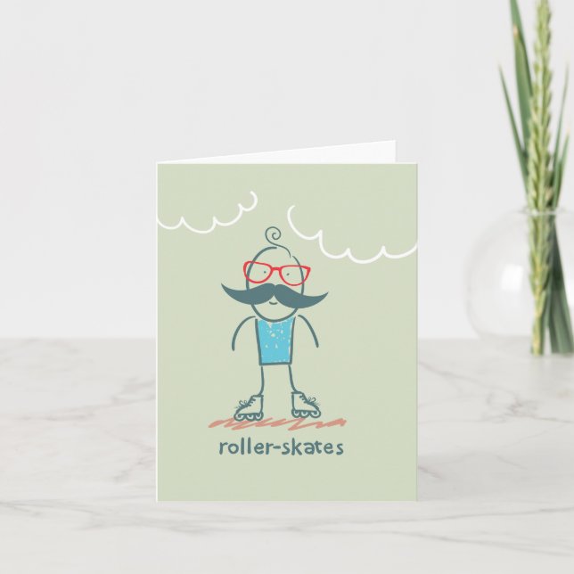 Carte Homme sur Rollerskates (Devant)
