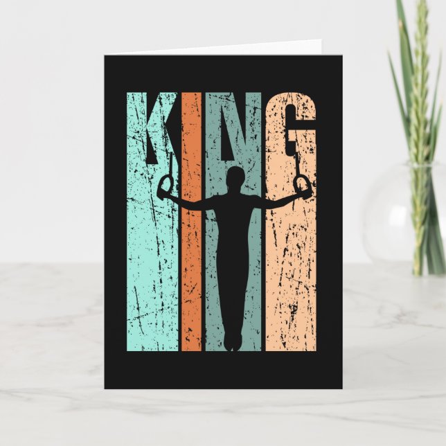 Carte Hommes Gymnastique Roi Retro Distressed Anniversai (Devant)