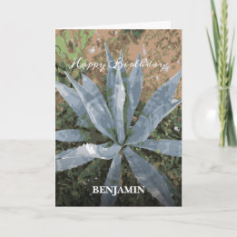 Carte Hommes Joyeux Anniversaire Plantes d'aquarelle Per
