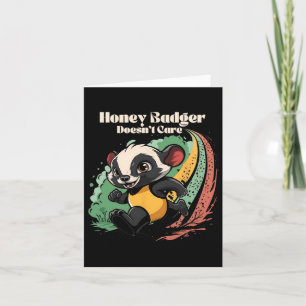 Carte Honey Badger ne se soucie pas mignon animal Amusan
