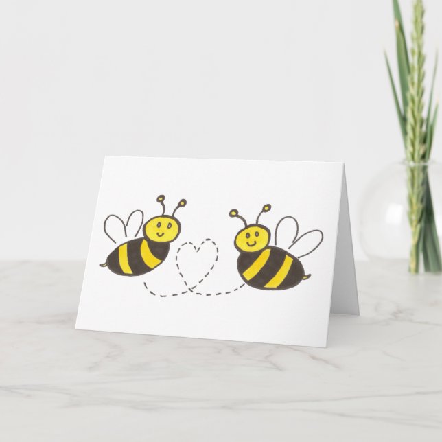 Carte Honey Bees with Heart (Devant)
