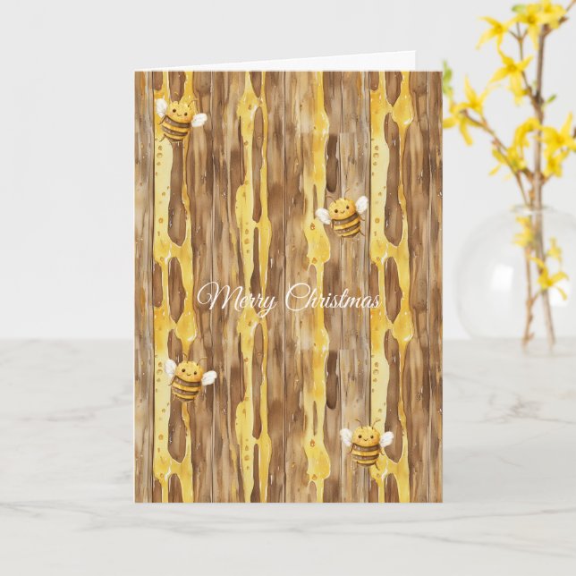 Carte Honey Happy Bees Christmas   (Fleur jaune)