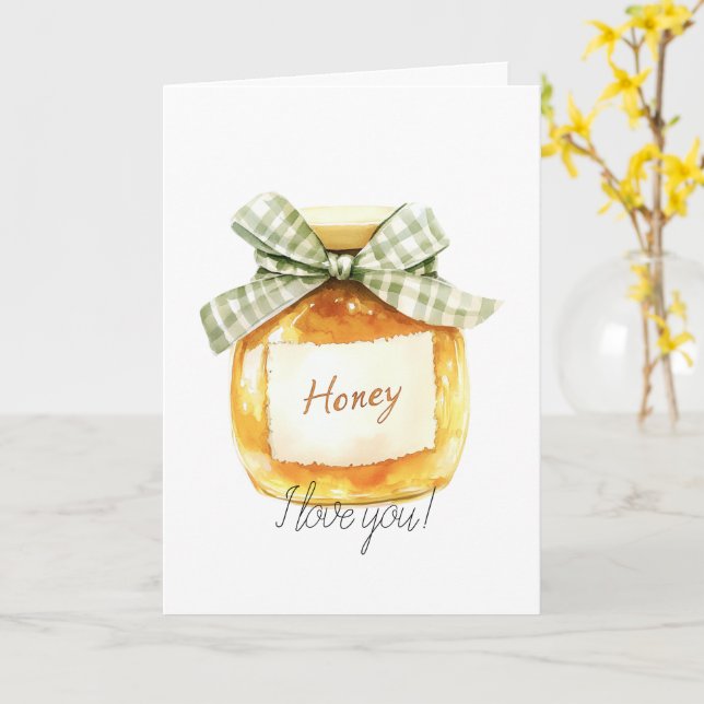 Carte Honey, I love you Honey Jar (Fleur jaune)