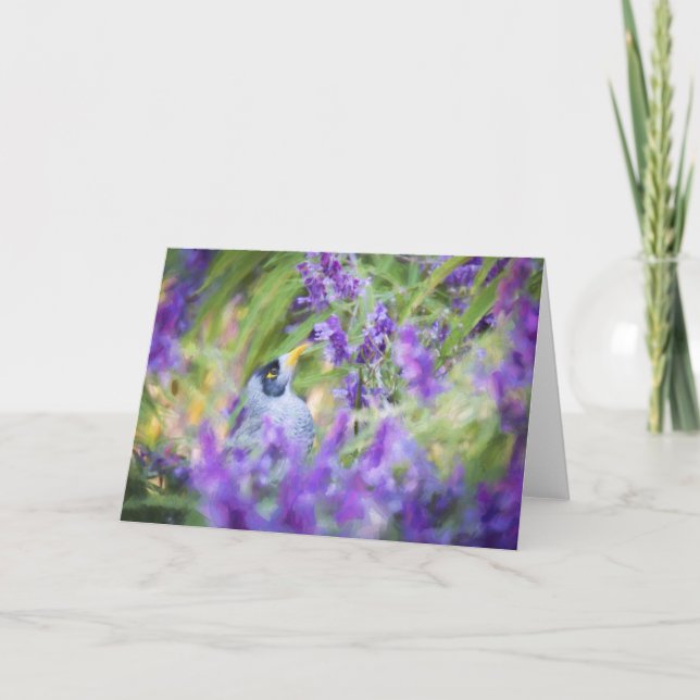 Carte Honeyeater in Bush Sage Blank Grey Card (Devant)