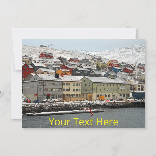 Carte Honningsvag personnalisable, Norvège (Devant)