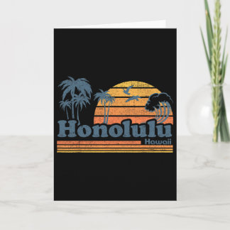 Carte Honolulu Hawaï Plage Vintage Surf 70s Rétro Hawaïe