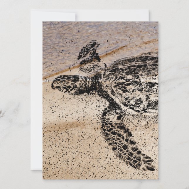 Carte Honu - Tortue de mer d'Hawaï (Devant)