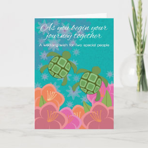 Carte Honu Tortues de natation Mariage Félicitations
