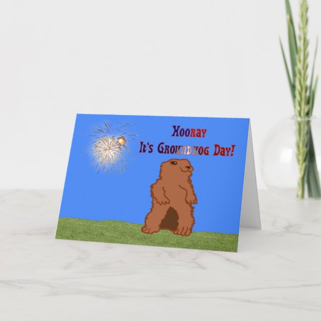 Carte Hooray It's Groundhog Day ! Groundhog (Devant)